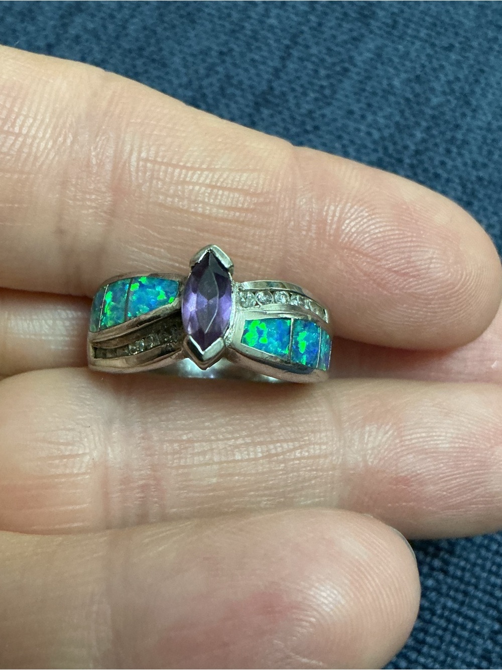 925 CZ Cocktail Ring size 8.5